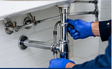 Plumbing repair under a sink